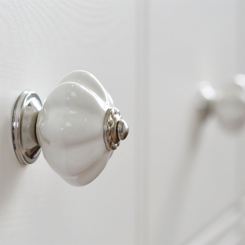 Nicola Spring - Floral Ceramic Cabinet Knobs, White
