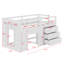 Lit mezzanine avec tiroirs et tablette-993340938