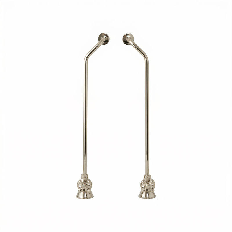Ensemble d'alimentation de baignoire avec double tubulure décalée, Nickel poli