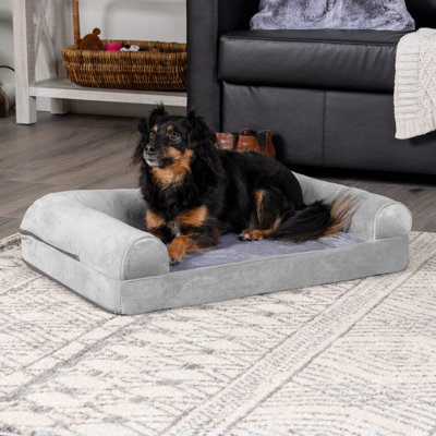 Quilted Orthopedic Bolster Sofa Pet Bed