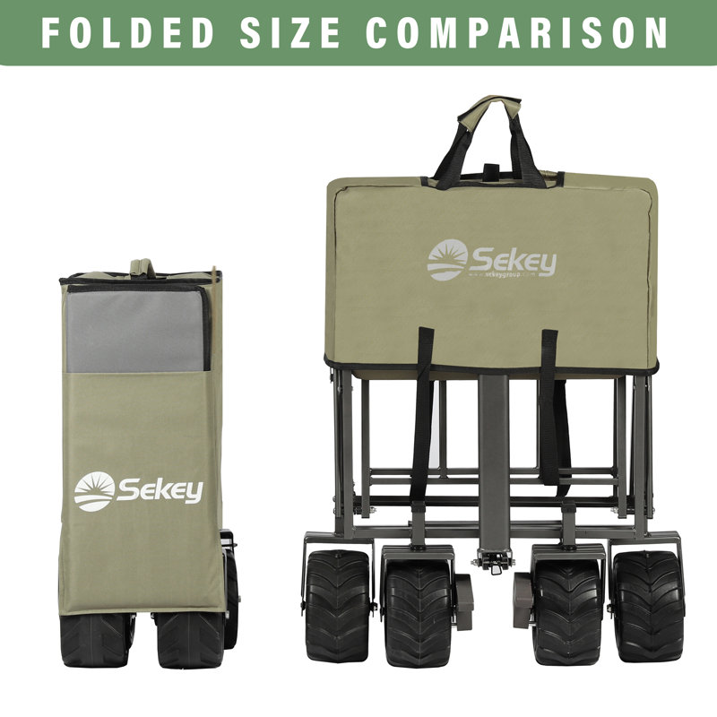 Foldable Tailgating Wagons, Black/Brown