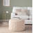 Round 24 Inch Velvet Ottoman With Unique Braided Design And Multi-Purpose Functionality, Perfect For Modern Interiors And Comfortable Seating.-1963792374