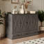 Armoire-lit en bois de pin massif style ferme avec station de charge et grand tiroir de rangement pour bureau à domicile ou petite pièce-1625910293