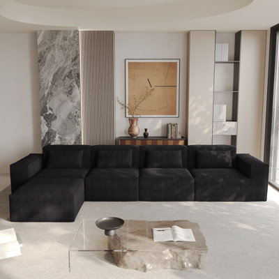 Canapé modulaire 5 pièces avec repose-pieds