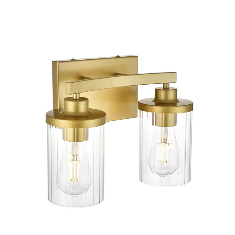 Éclairage pour meuble-lavabo à intensité variable Dariela, Laiton, H 10 po x l 12 po x P 12 po, Deux lumières