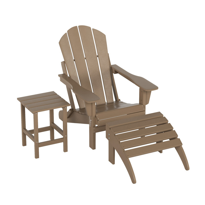 Laguna Foldable Outdoor Adirondack Chair, Weather Wood