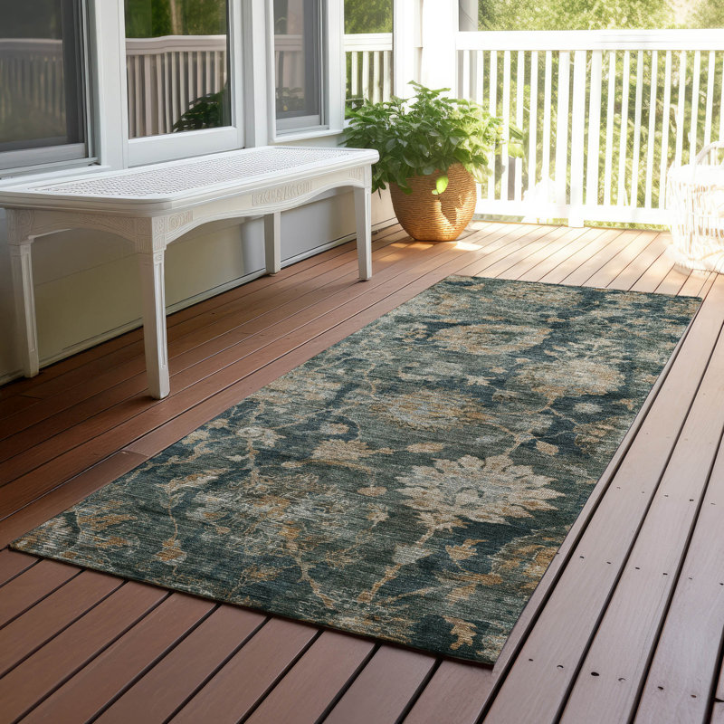 Machine Washable Indoor/Outdoor Chantille ACN2528 Traditional Rug, Basil, Runner 2'3" x 7'6"