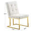 Chaise de salle à manger blanche moderne (2), base dorée sans installation Effort 2, blanc, doré, installation requise