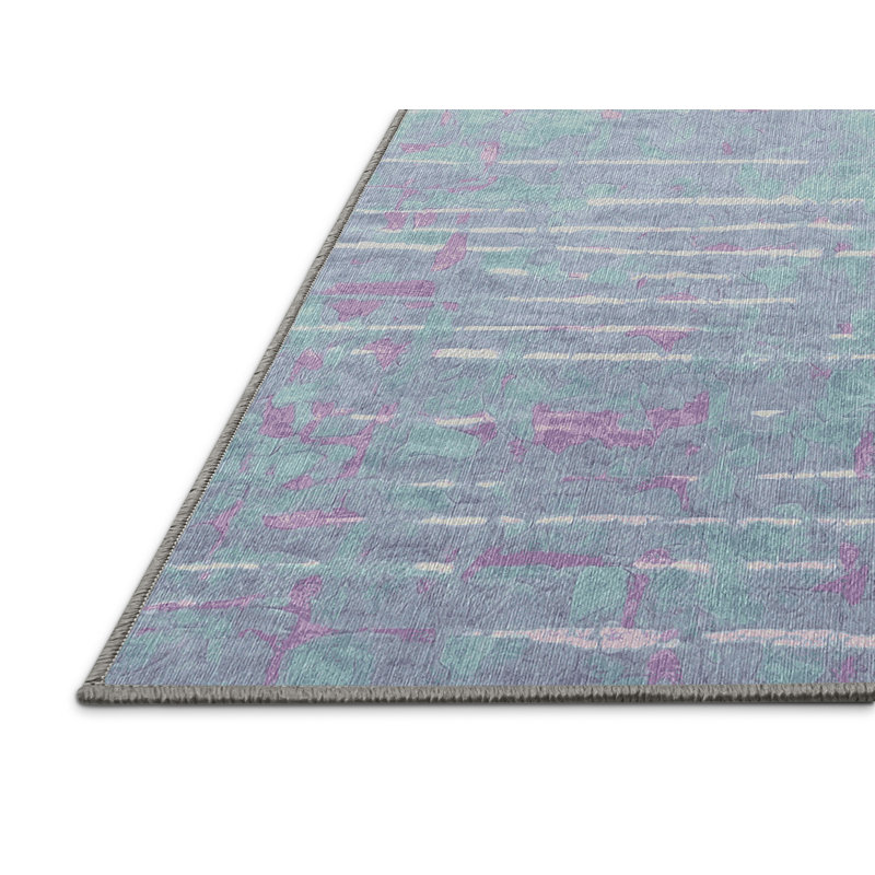 Machine Washable Gray Area Rug, Rectangle 7' x 10'