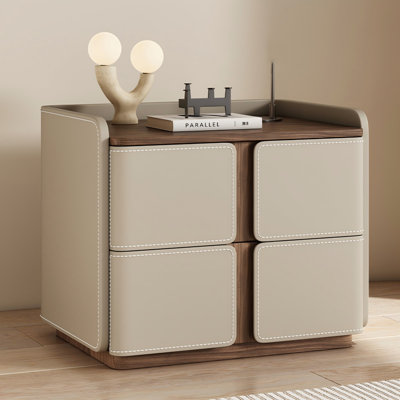 19.69"Simple and modern light luxury creative khaki-colored bedside table