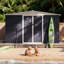 Abri de jardin de 3,66 m x 3,05 m (12 pi x 10 pi) avec 4 fenêtres, gris