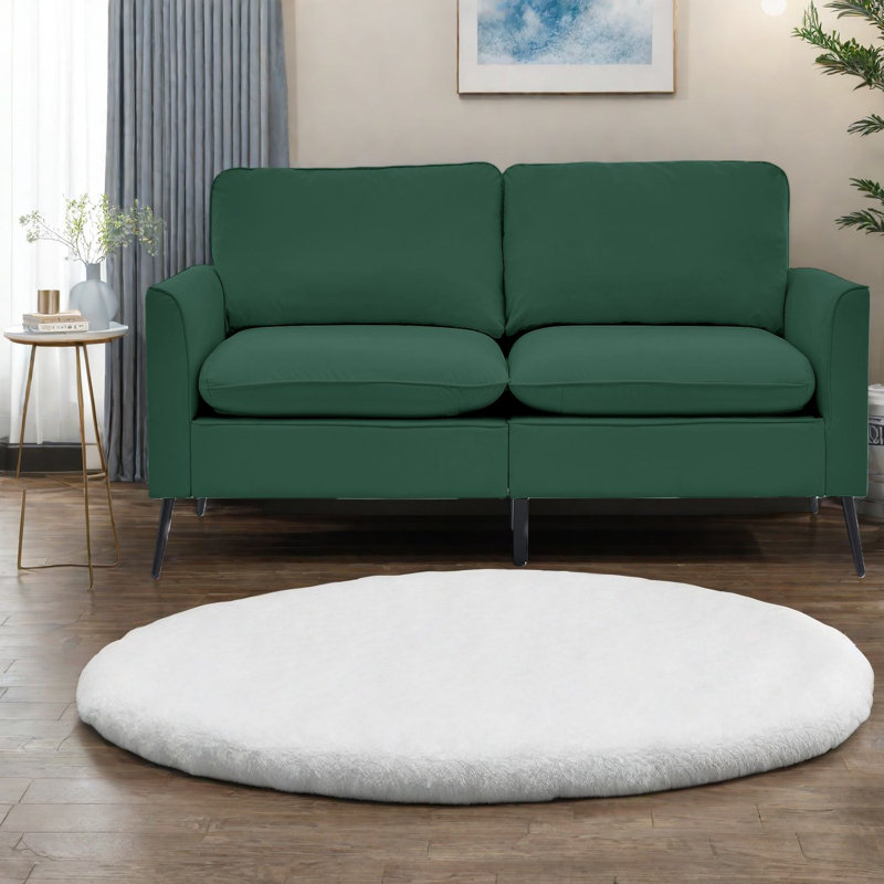 Comfortable Sofas, Leather 55.91 Inch Modern Compact Home Loveseat