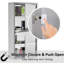 Support mural verrouillable en acier inoxydable, 4 tablettes, 12 po x 24 po, support à tablettes à façade argentée avec mécanisme, argent