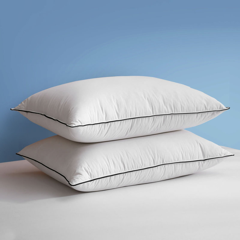 Oreiller de soutien moyen en duvet de plumes (ensemble de 2), Grand lit
