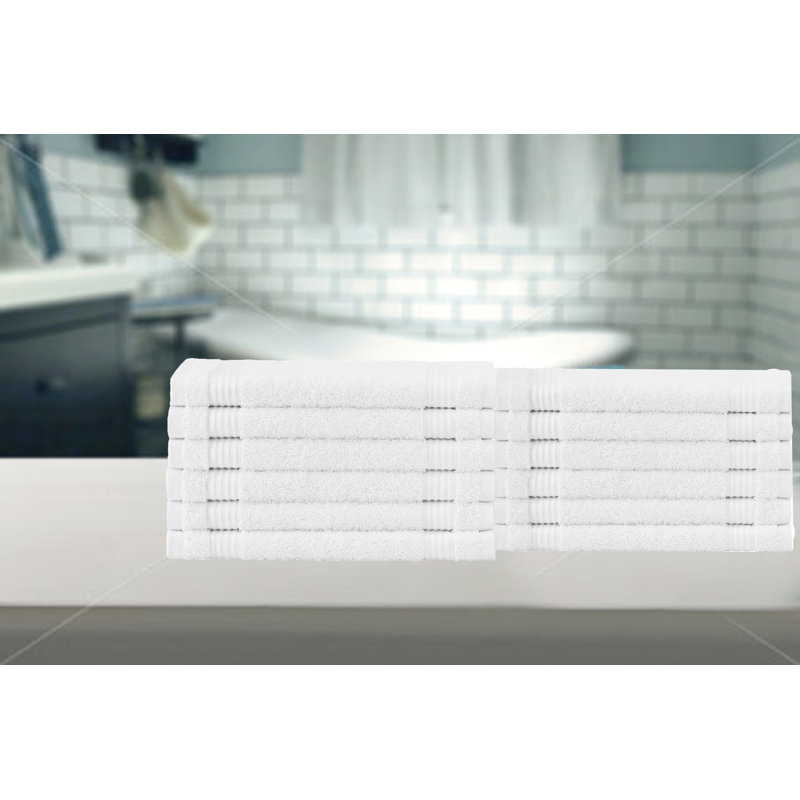 Shannan 12" W Terrycloth Washcloth Set , White