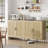 70" Rattan Buffet Cabinet With Storage, 4-Door Sideboard Buffet Cabinet With Adjustable Shelves For Kitchen, Living Room And Dining Room, Easy Assembly,Natural-732968276