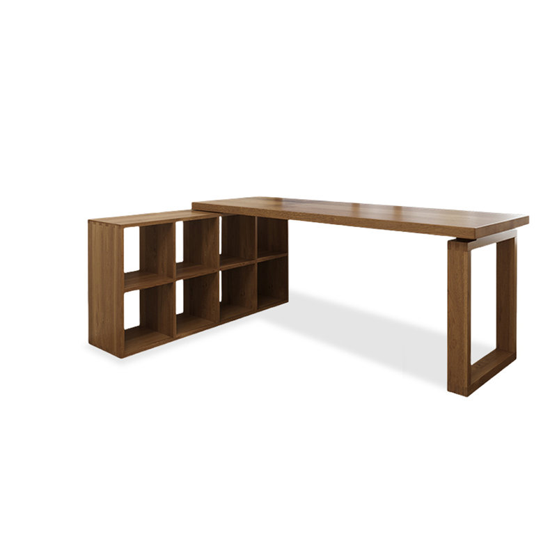 Bureau rectangulaire brun en bois massif, H 29,53 po x l 78,74 po x P 23,62 po