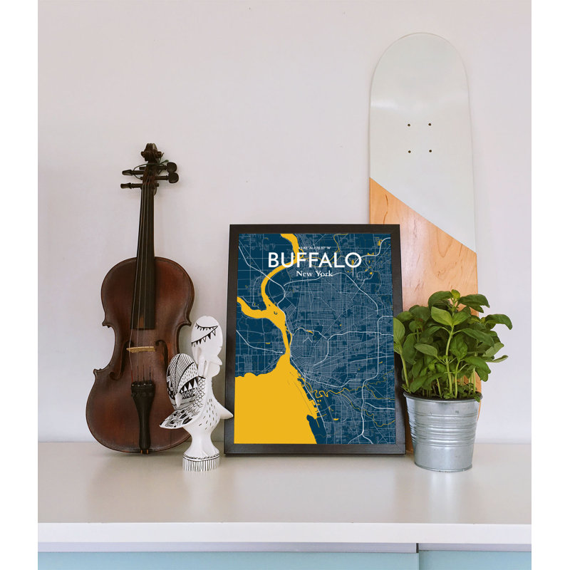 Buffalo City Map - No Frame Print, 85 cm H x 45.7 cm W