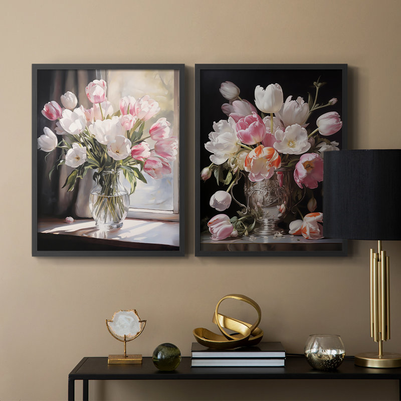 Série FLORAL DCCDVII-Impression encadrée de qualité supérieure - prête à être accrochée - aucun clou requis - aucun clou requis