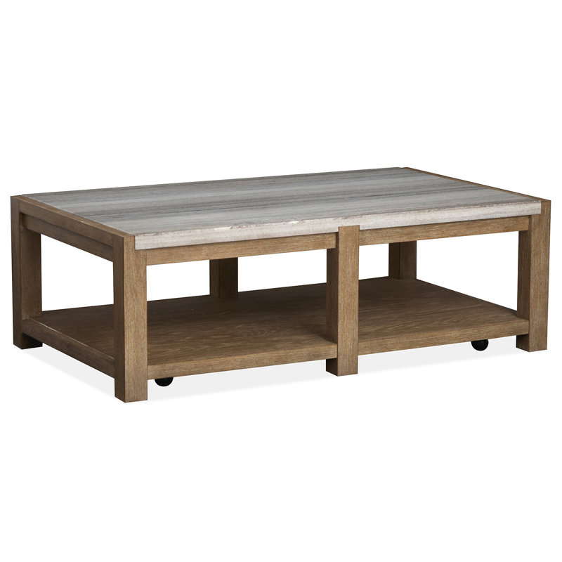 Wilmot Rectangular Cocktail Table With Casters, Brown