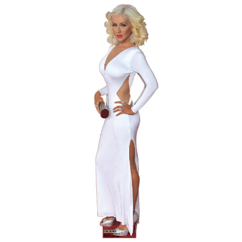 SC2366 Christina Aguilera - Robe blanche découpée en carton debout