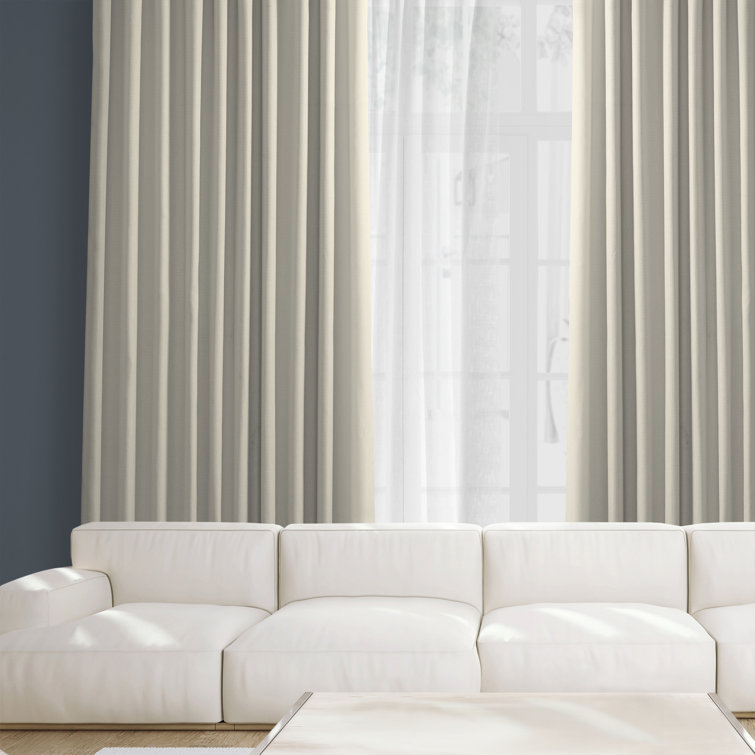 Regal Faux Linen Room Darkening Curtains - Single Panel