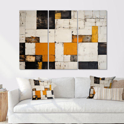 «Cubist Retro Patchwork», ensemble d'art mural abstrait