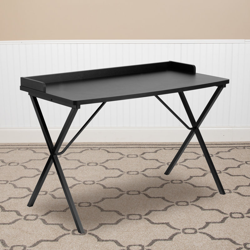 Contemporary Style Rectangular Computer Desk, Black