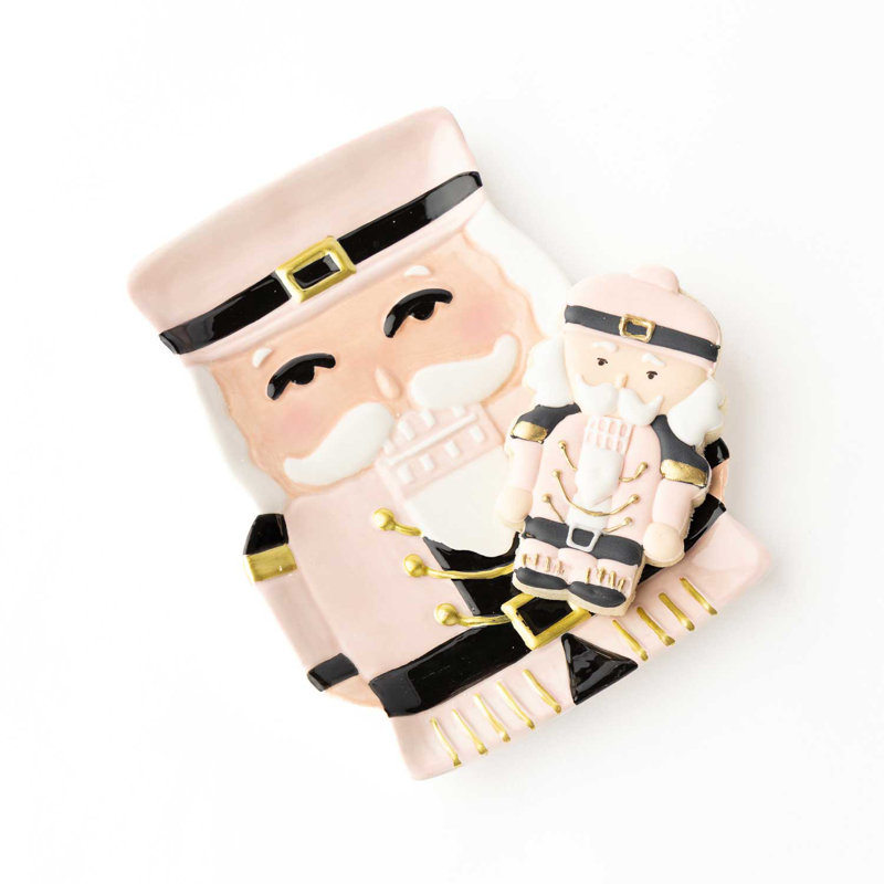 White Nutcracker Dish, Pink