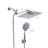 Chrome Shower Head, 10 Inch High Pressure Rainfall Shower Head/Handheld Shower Combo with 11 Inch Extension Arm, 6 Settings Adjustable Anti-leak Shower Head with Holder/Hose, Height/Angle Adjustable-129589937