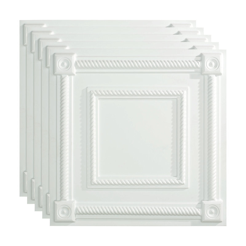 Matte White 24'' x 24'' Decorative Vinyl Ceiling Tiles