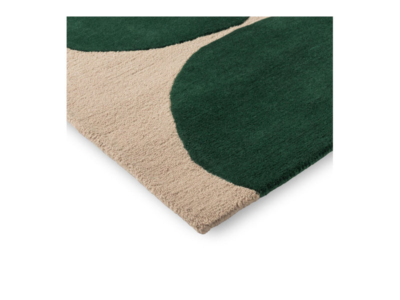 Hand Tufted Geometric Area Rug in Green