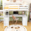 Lit mezzanine simple avec bureau et tiroirs de rangement