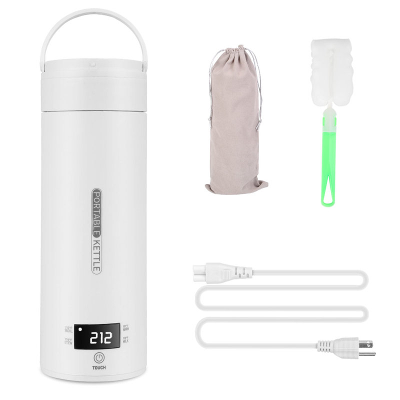 Bouilloire électrique 17 oz, blanche et facile à voyager avec 4 modes de température préréglés