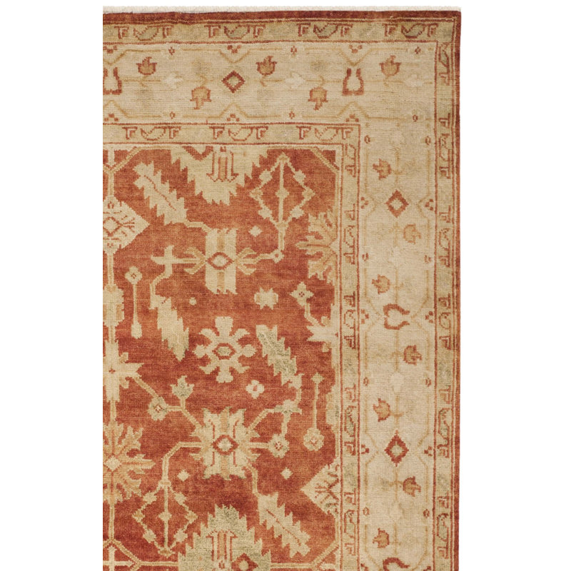 Tapis oriental en laine noué à la main Ajasia, Rectangle 6 pi x 9 pi
