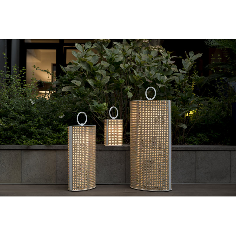 Clara Battery Operated Outdoor Floor Lamp, 32.72" H x 14.21" W x 8.85" D, Matt White Lacquered