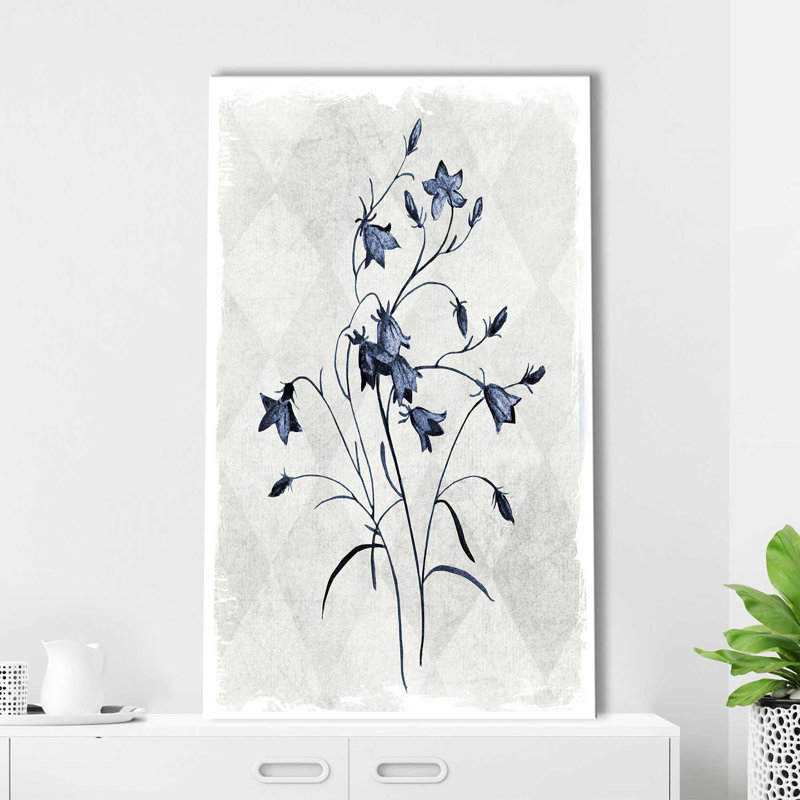 «Harlequin Botanical II» par Carol Robinson - Peinture, L 18 po x H 30 po, Toile tendue