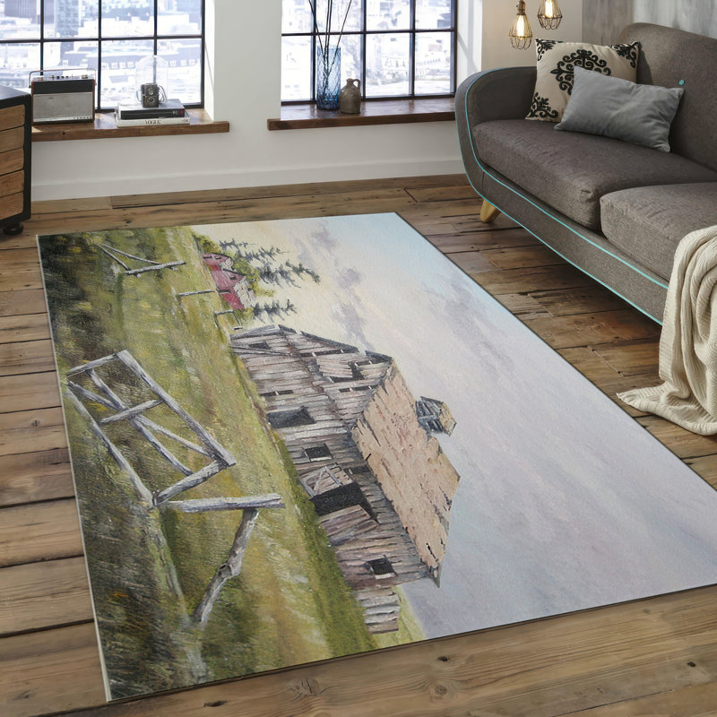 Chic Non-Woven Soft Printed Rug with Intricate Floral Design in Earthy Tones Perfect For Living Room or Bedroom Decor
