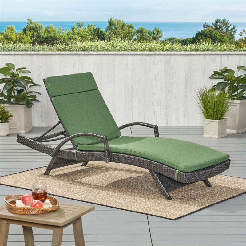  Outdoor Chaise Lounge Cushion (Without Chaise Lounge), Army Green