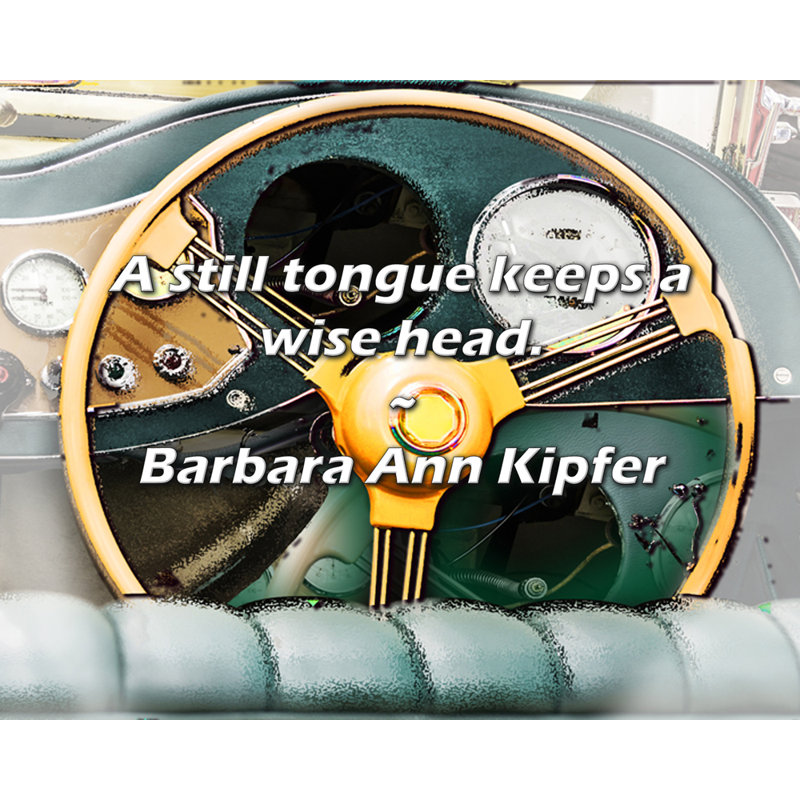 Barbara Ann Kipfer Quote: A still tongue keeps a wise head., 15" H x 18" W