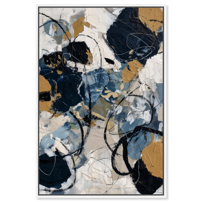 "Midnight and Moonlight", impression murale sur toile par Art Remedy, cadre blanc, 36 x 54, Cadre blanc, H 55 po x l 37 po