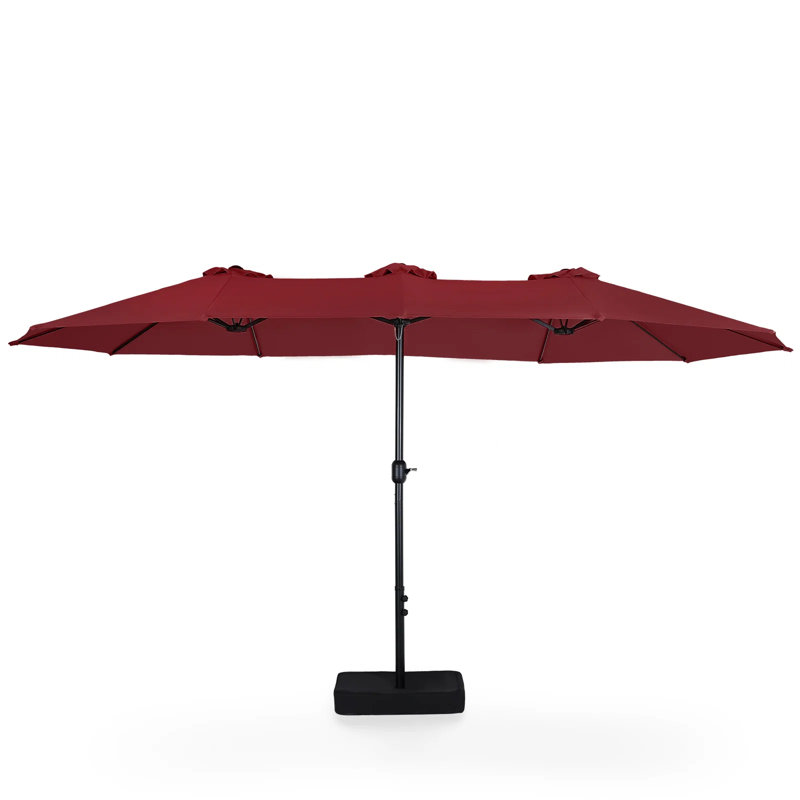 Ayram 457.2cm X 274.3cm Rectangular Market Parasol, Burgundy