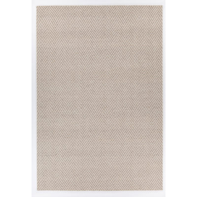 Tapis en laine et polyester à chevrons beige tissé à la main Schram