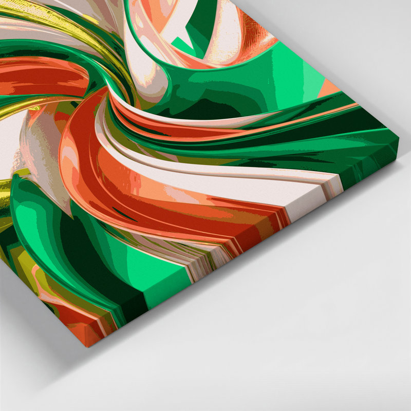 Art numérique sur toile beige Abstraction numérique 85, H 12 po x l 12 po