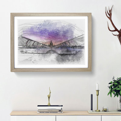 St. Pauls Cathedral in London in Abstract - Picture Frame Graphic Art Print