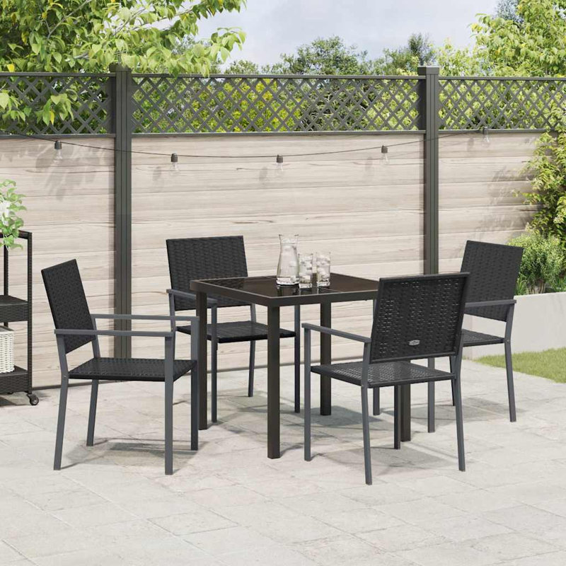 Patio Dining Set with, 73 cm H x 80 cm W x 80 cm D, 5, 4