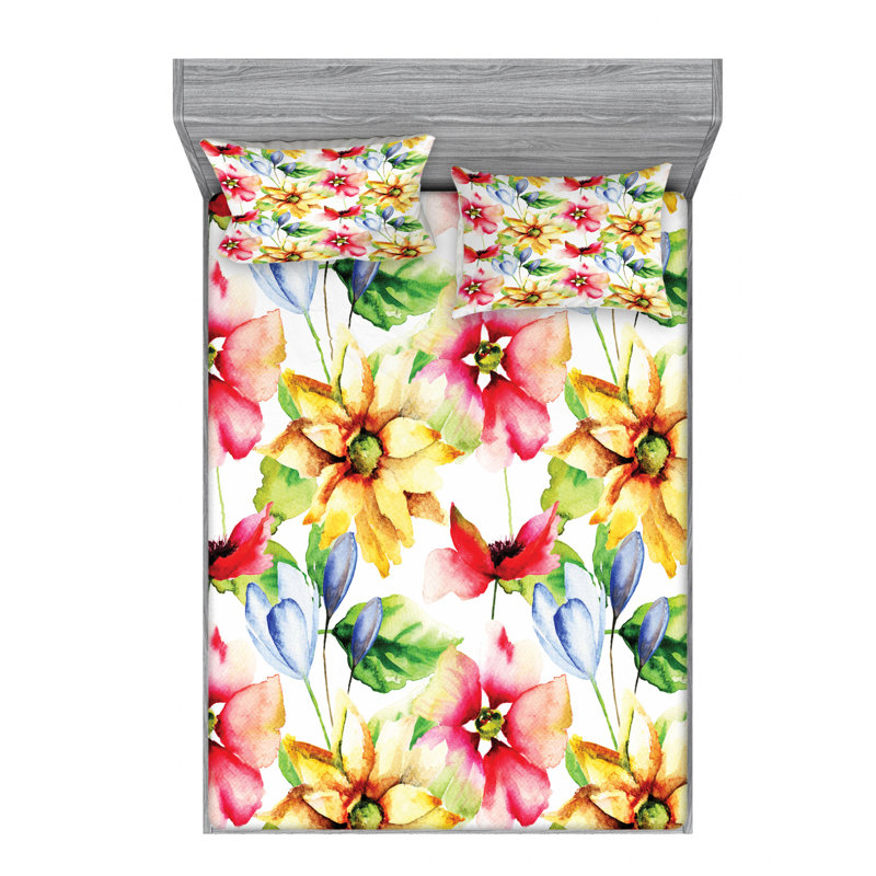 Microfiber Sheet Set, Queen Sheet Set with Fitted Sheet