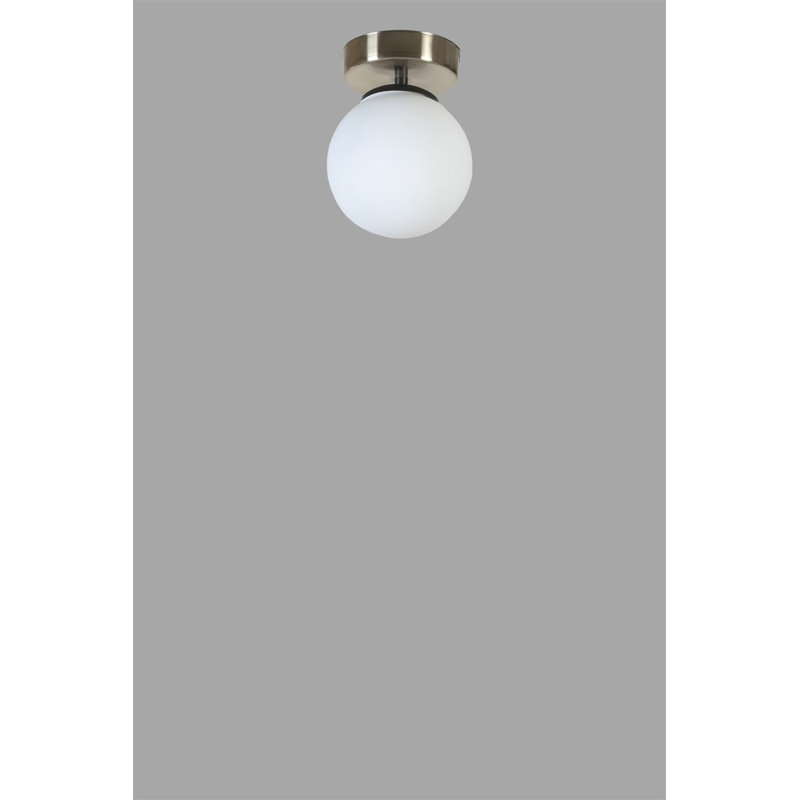 Lustre élégant en chrome mat avec capuchon en verre, 5,9 po de diamètre x 7,9 po de hauteur | Corps en métal, douille E27 (40 W maximum), indice de protection IP20 | Luminaire moderne pour la décoration intérieure, design élégant et fonctionnel