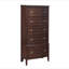 Meuble de chambre de style transitionnel cerise foncée 1pc de 5X tiroirs boutons de ton nickel satiné style transitionnel