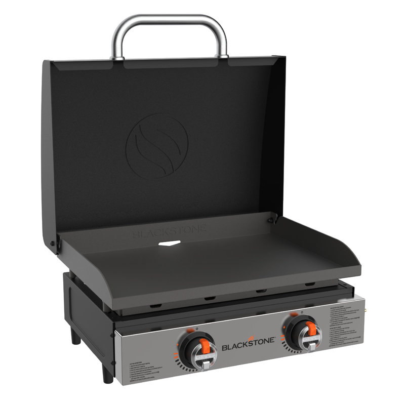Plaque chauffante au propane à 2 brûleurs 22 po avec hotte Blackstone